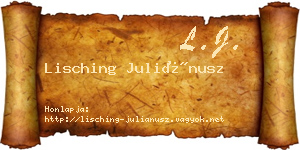 Lisching Juliánusz névjegykártya